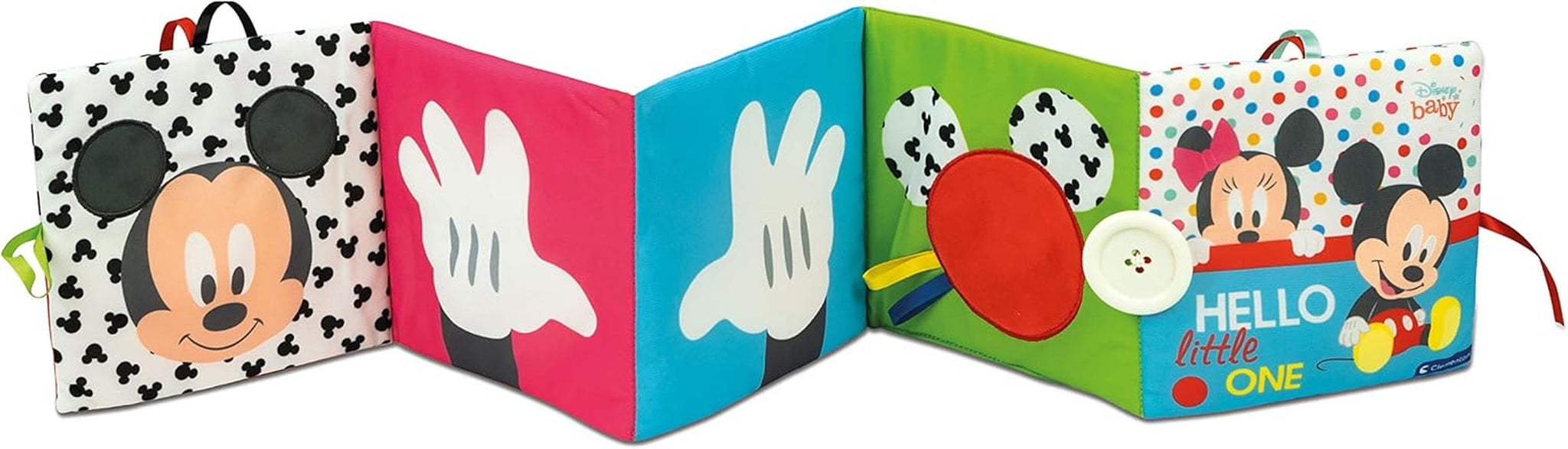 Clementoni 17721 Disney Baby - Libro in stoffa, versatile giocattolo da viaggio per bambini, libro illustrato crepitante e cigolante per neonati 0 mesi Giocattoli per bambini Naty Shop Titolo predefinito