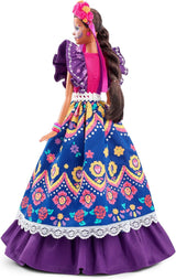 Bambola Barbie Día De Muertos 2022 con abito tradizionale arricciato, ghirlanda di fiori e pittura per il viso Calavera, regalo per collezionisti