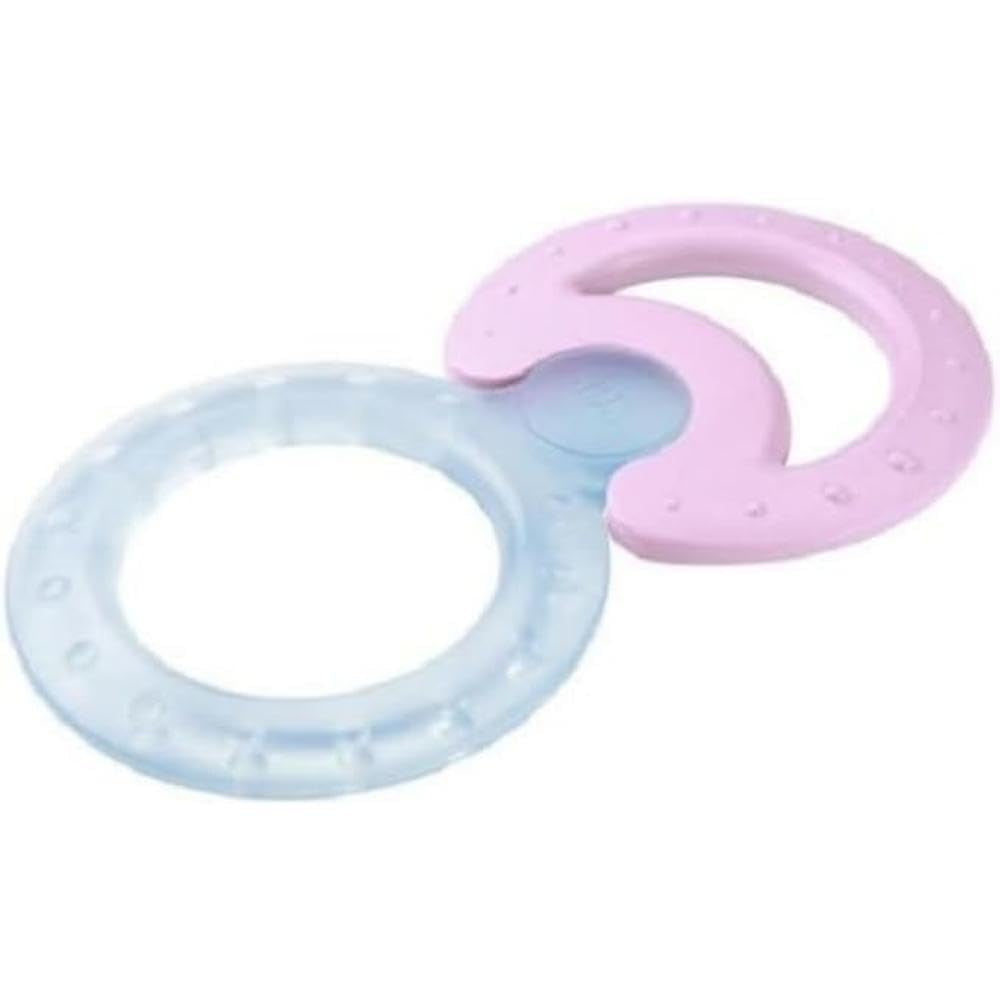 NUK Classic and Cool Set di anelli da dentizione in 2 pezzi per massaggio e raffreddamento, 1 set di colori assortiti senza BPA