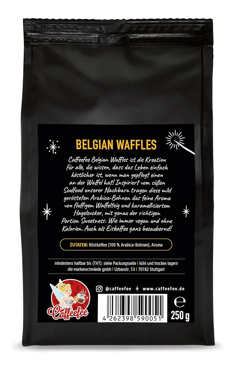 Caffeefee Waffles belgi Bohnen, 250 g, Röstkaffee aromatizzato