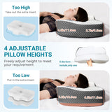 Elviros Cuscino ortopedico in Memory Foam Cuscino per dolori al collo Cuscino per dormire Cuscino ergonomico per il collo Cuscino di supporto per il collo Cuscino antirussamento per chi dorme sul fianco Cuscini ortopedici cervicali bianchi Naty Shop