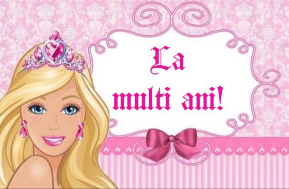 Decorazione in zucchero commestibile, Barbie - "Buon compleanno!" Nati Shop