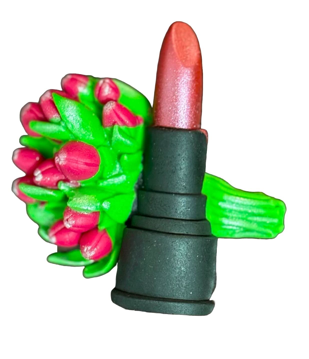 Decorazione in zucchero commestibile, Bouquet di tulipani e rossetto Decorazioni in Pasta di Zucchero Nati Shop