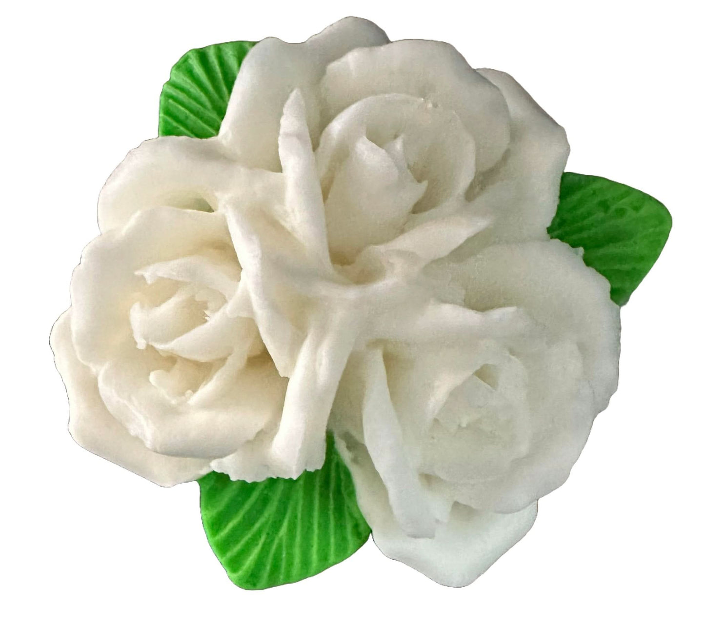 Decorazione in zucchero commestibile, Bouquet di rose bianche Decorazioni in Pasta di Zucchero Nati Shop