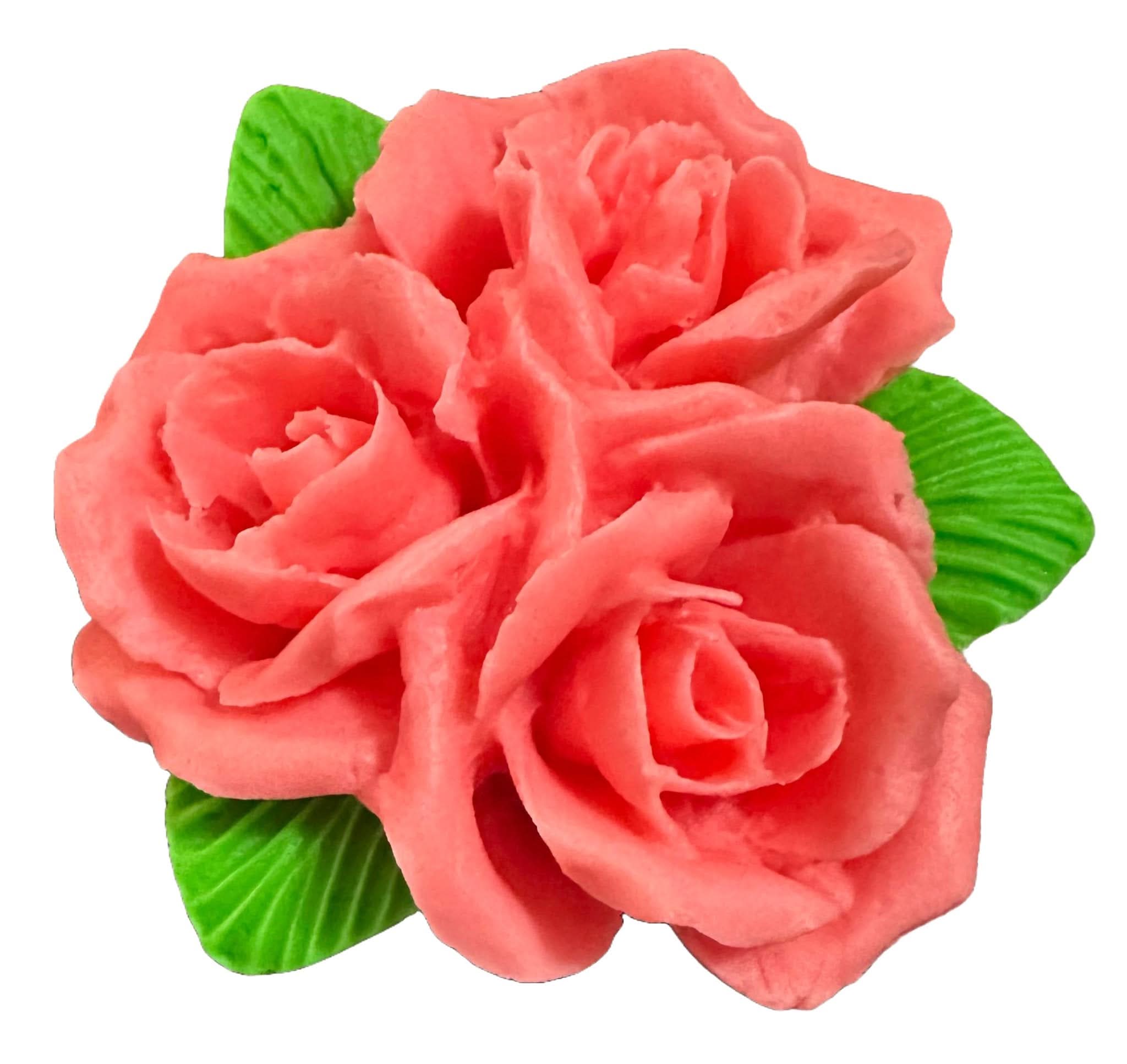 Decorazione in zucchero commestibile, Bouquet di rose rosa Decorazioni in Pasta di Zucchero Nati Shop