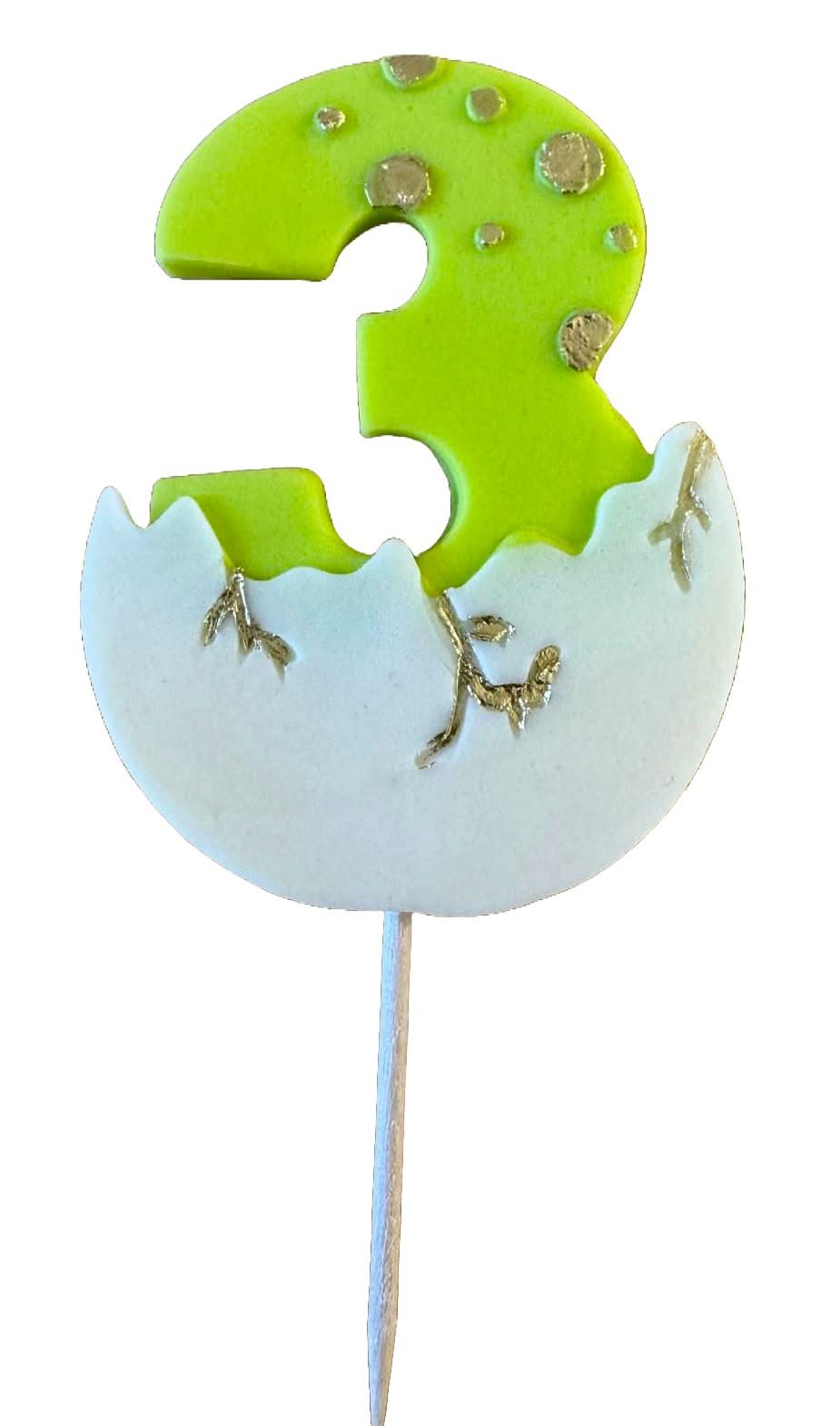 Decorazione in zucchero commestibile, Decorazioni in Pasta di Zucchero Digit 3 Nati Shop