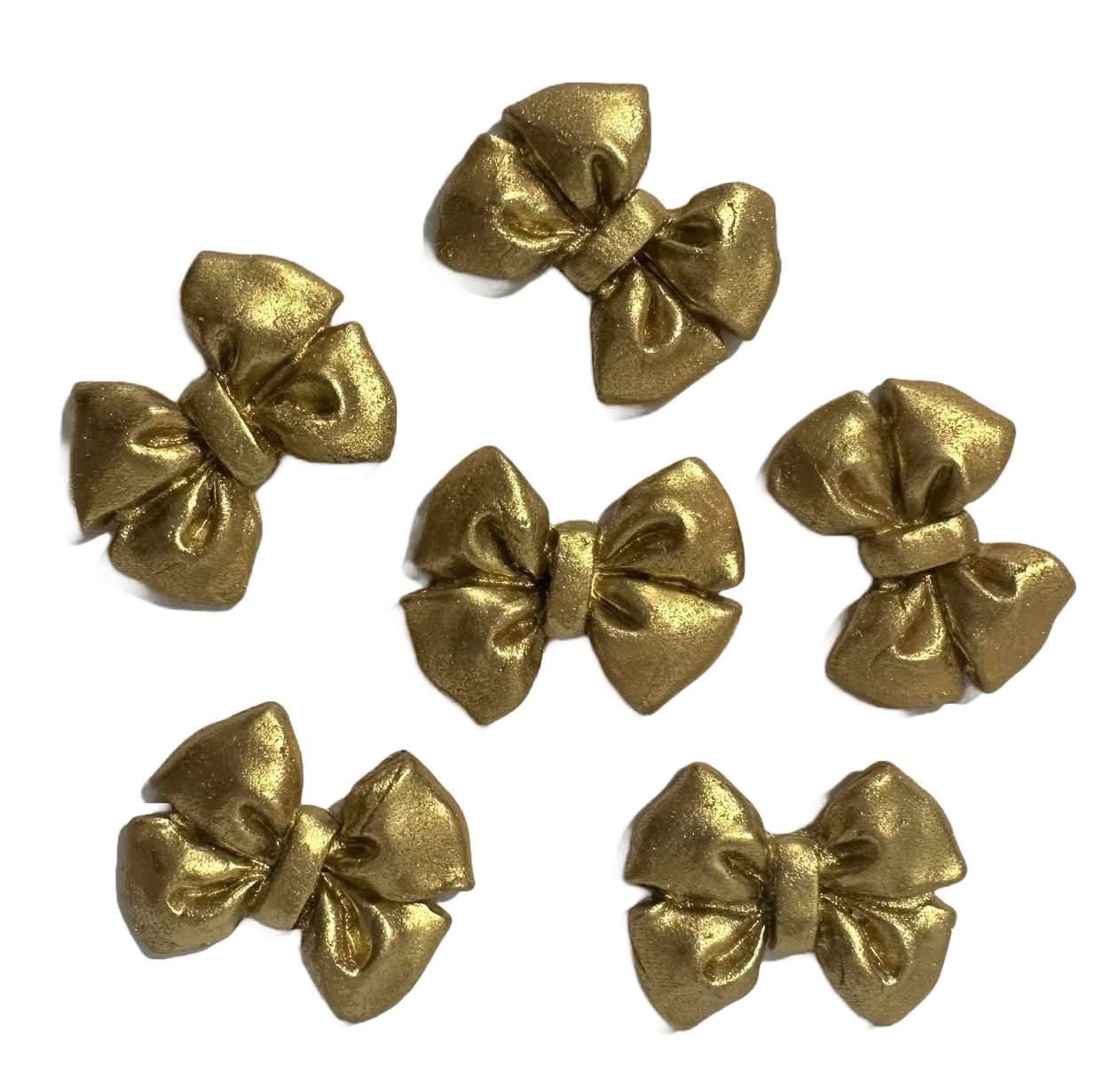 Decorazione in zucchero commestibile, fiocchi dorati Decorazioni in Pasta di Zucchero Nati Shop