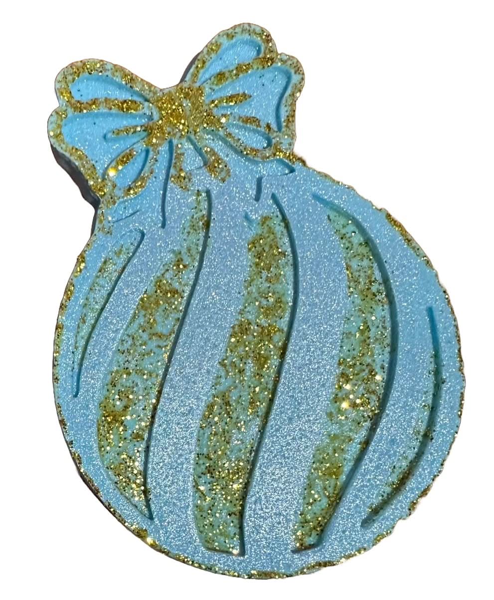 Decorazione in zucchero commestibile, globo per albero di Natale, decorazioni blu di Sugar Paste Nati Shop