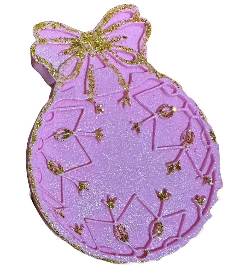 Decorazione in zucchero commestibile, globo per albero di Natale, decorazioni rosa di Sugar Paste Nati Shop
