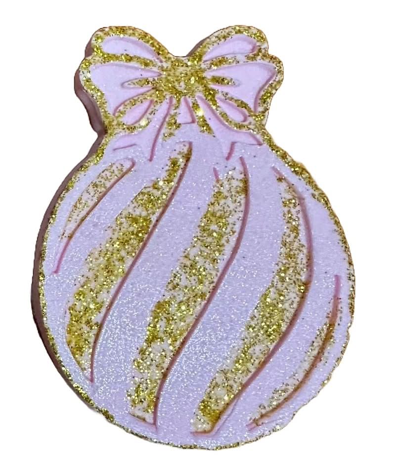 Decorazione in zucchero commestibile, globo per albero di Natale, decorazioni rosa di Sugar Paste Nati Shop