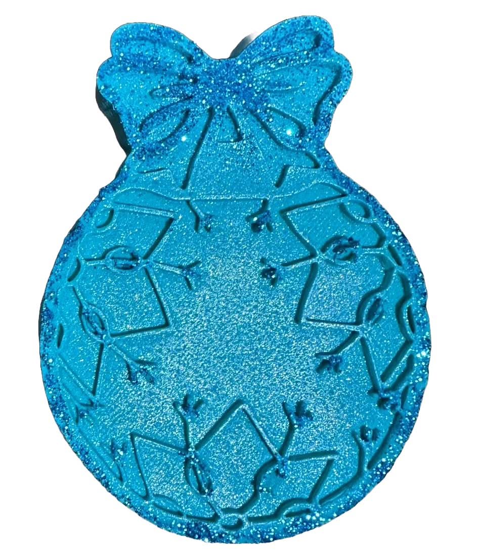 Decorazione in zucchero commestibile, globo per albero di Natale, decorazioni turchesi di Sugar Paste Nati Shop