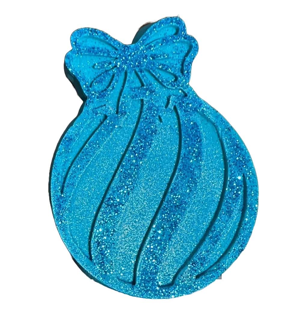 Decorazione in zucchero commestibile, globo per albero di Natale, decorazioni turchesi di Sugar Paste Nati Shop