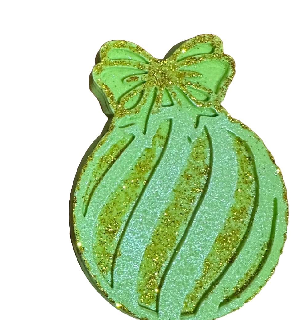 Decorazione in zucchero commestibile, globo per albero di Natale, Nati Shop verde