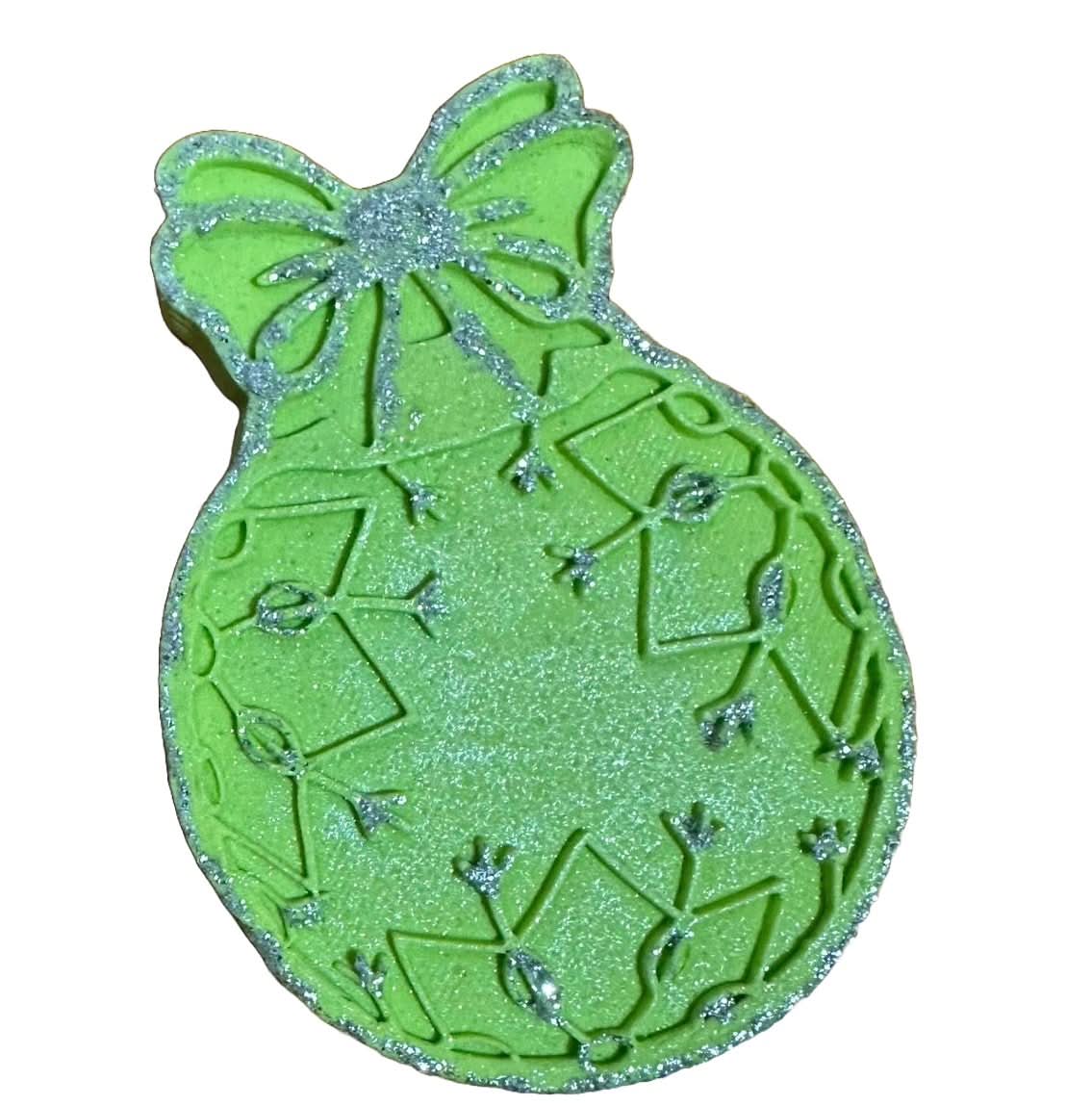 Decorazione in zucchero commestibile, globo per albero di Natale, decorazioni verdi di Sugar Paste Nati Shop