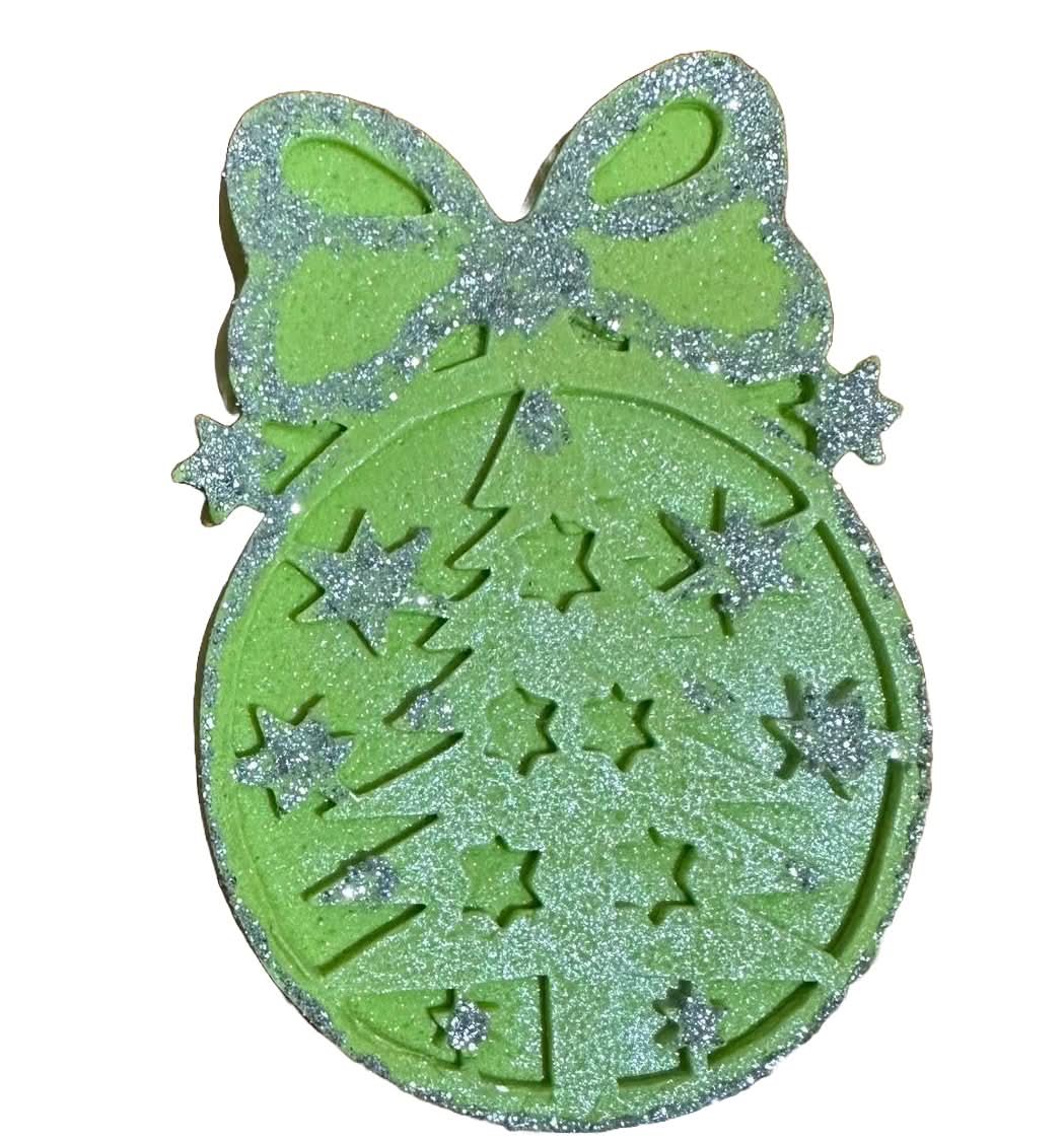 Decorazione in zucchero commestibile, globo per albero di Natale, Nati Shop verde