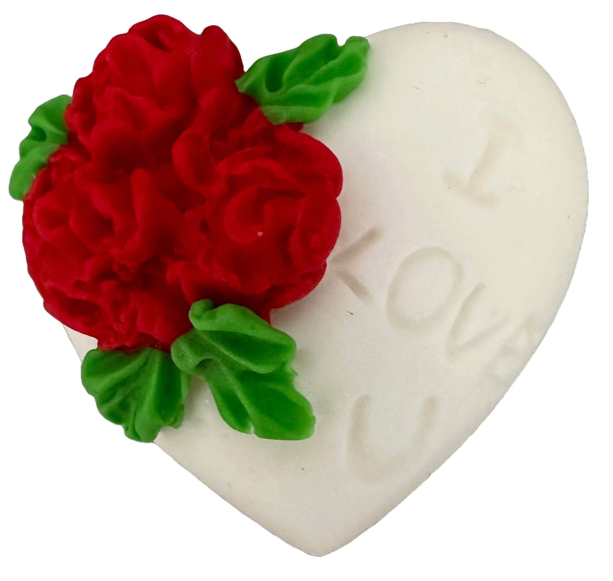 Decorazione in zucchero commestibile, Cuore "Ti amo" Decorazioni in Pasta di Zucchero Nati Shop