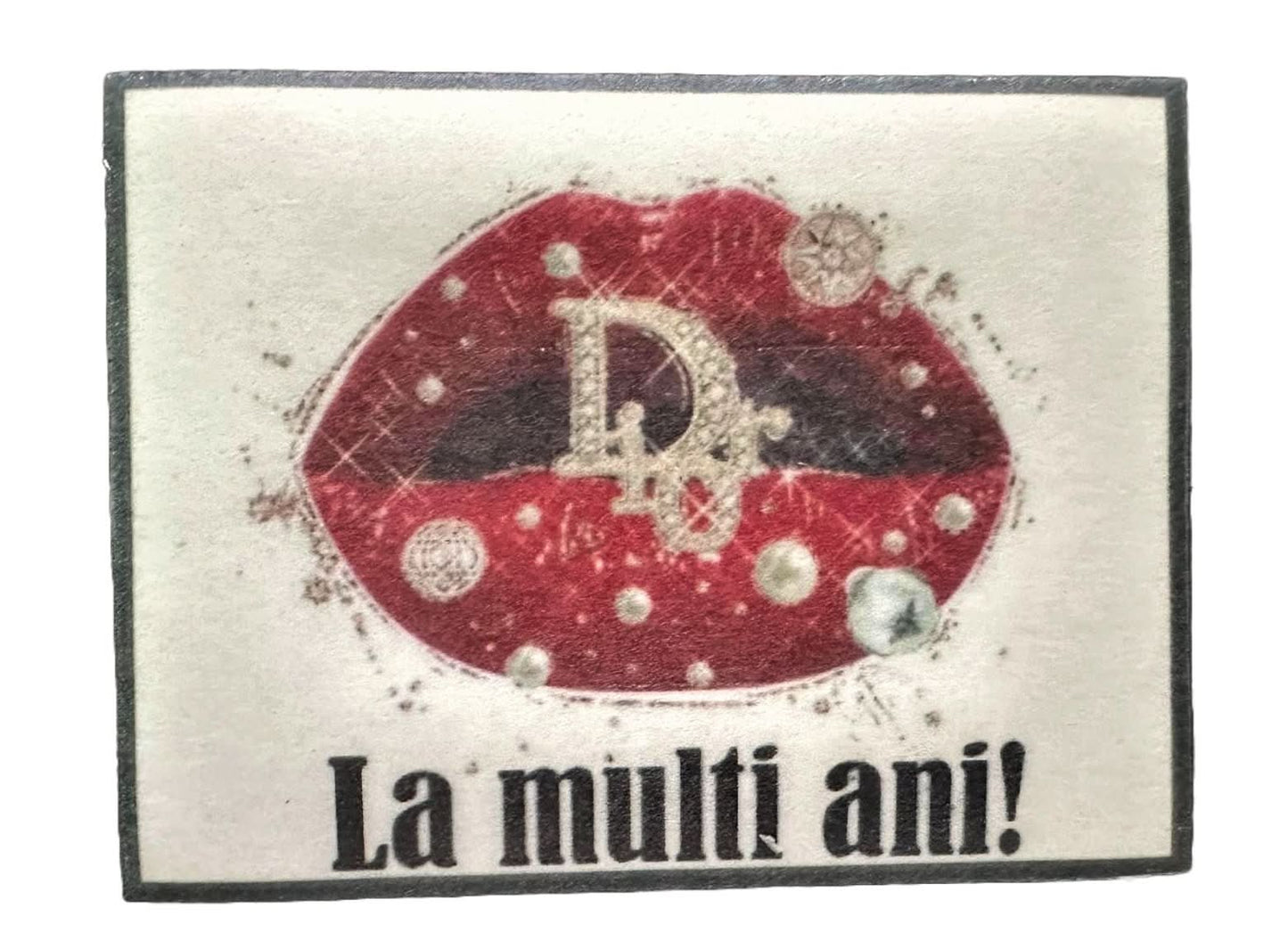 Decorazione in zucchero commestibile, "Buon Compleanno!" Nati Shop