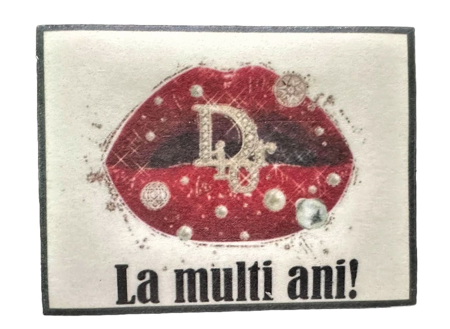 Decorazione in zucchero commestibile, "Buon Compleanno!" Nati Shop