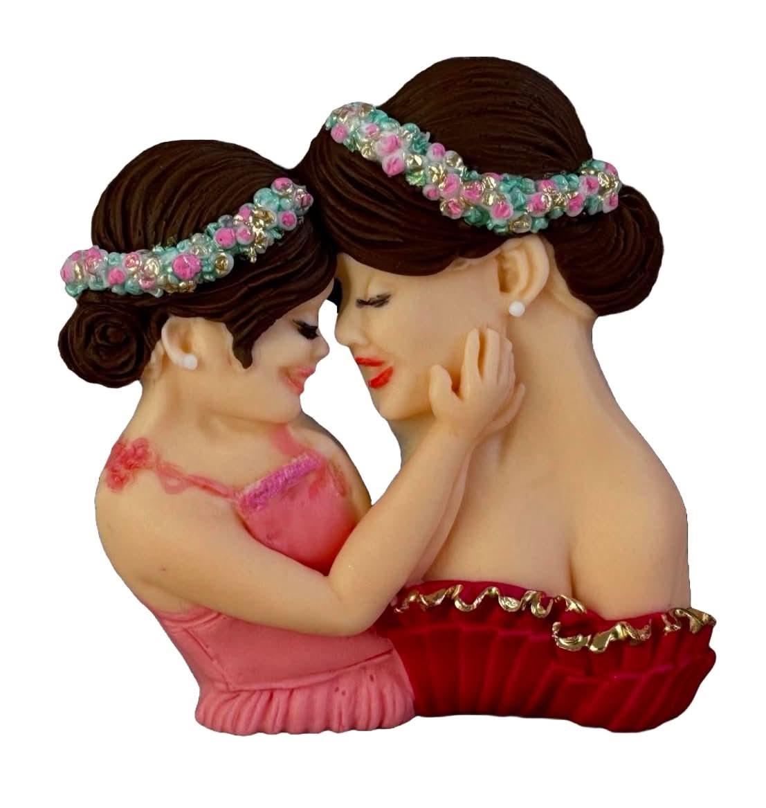 Decorazione in zucchero commestibile, Decorazioni Mamma e Figlia di Sugar Paste Nati Shop