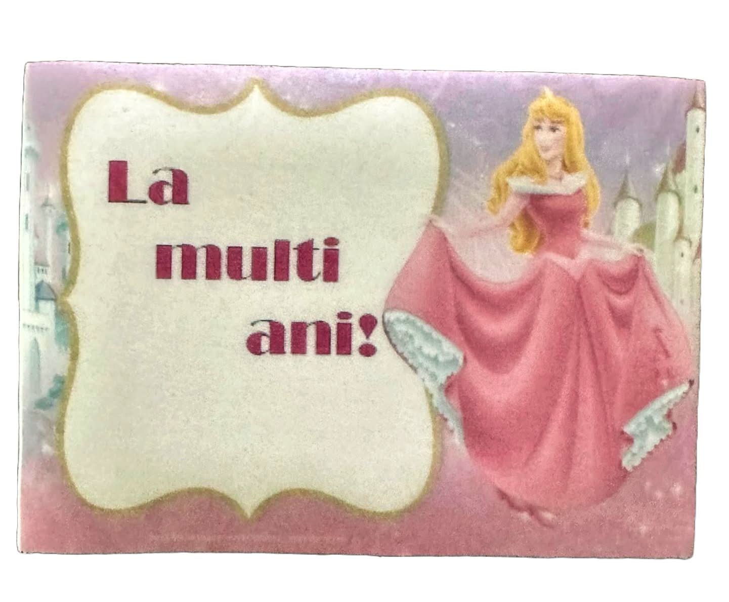 Decorazione in zucchero commestibile, Principessa Aurora - "Buon compleanno!" Nati Shop
