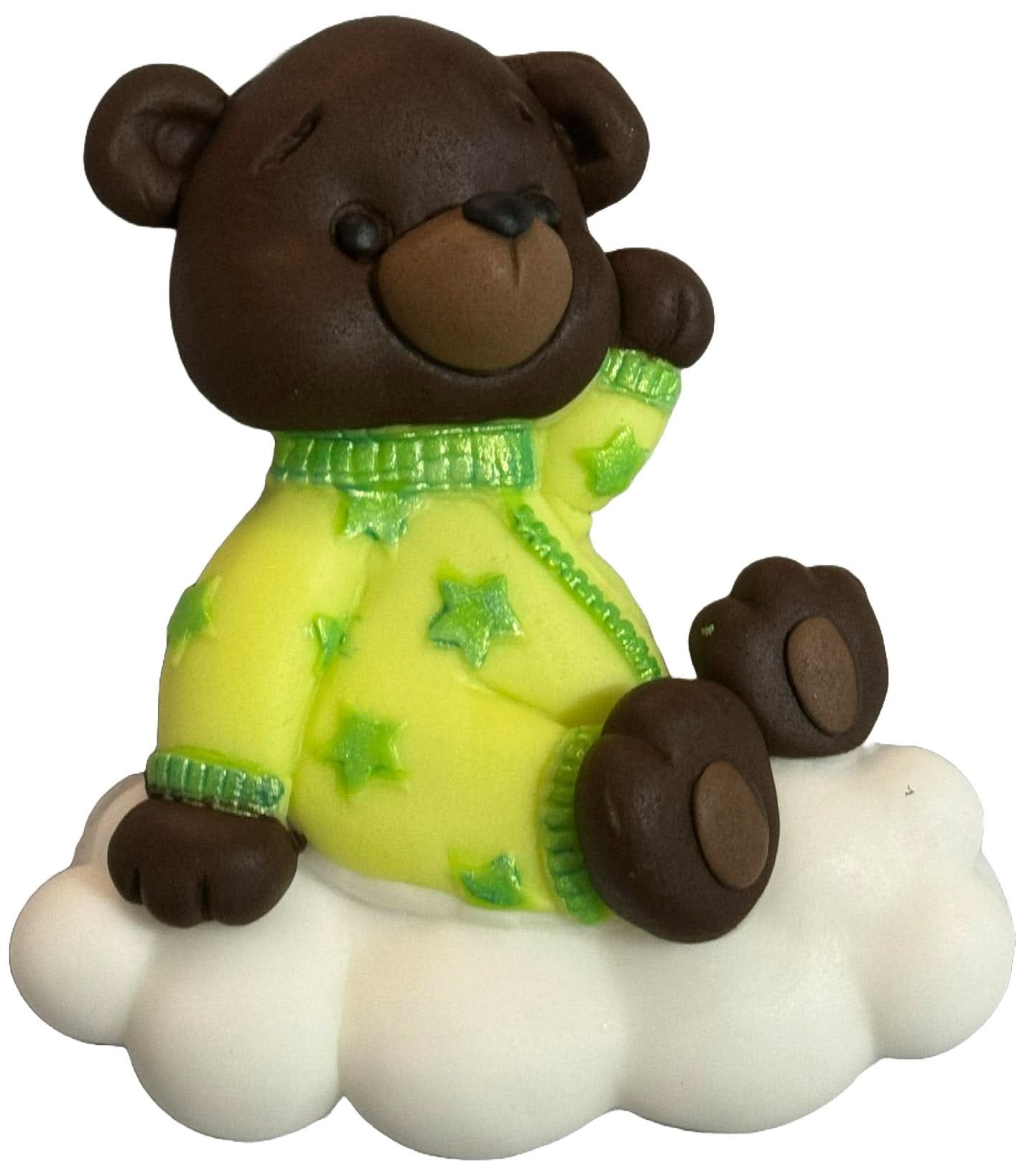 Decorazione in zucchero commestibile, Orsetto sulla nuvola Decorazioni in Pasta di Zucchero Nati Shop