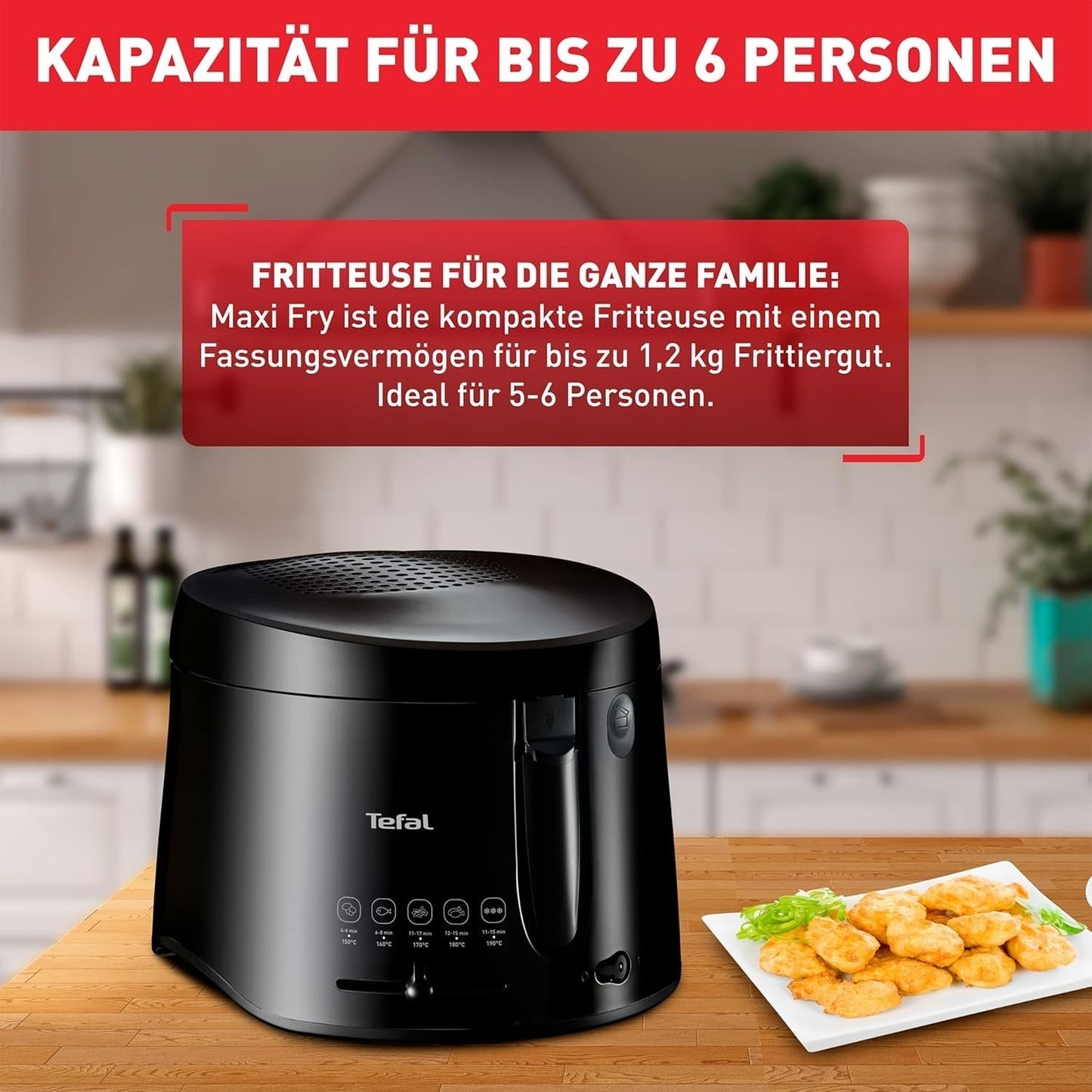 Friggitrice Tefal Maxi Fry, Tecnologia Cool Wall, 1,2 Kg, termostato regolabile Elettrodomestici Naty Shop