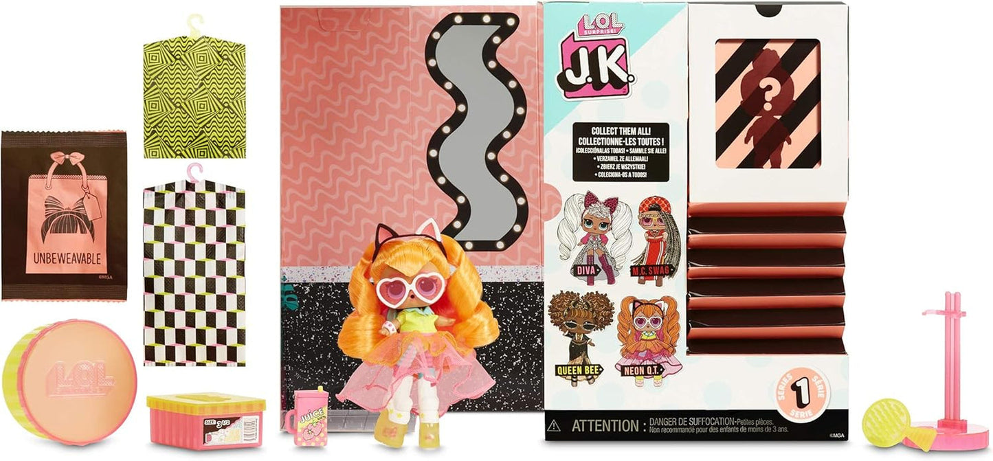 LOL Sorpresa! 570776E7CAZ JK Mini Fashion Doll - 15 sorprese, vestiti e accessori - Oggetti da collezione - Neon QT