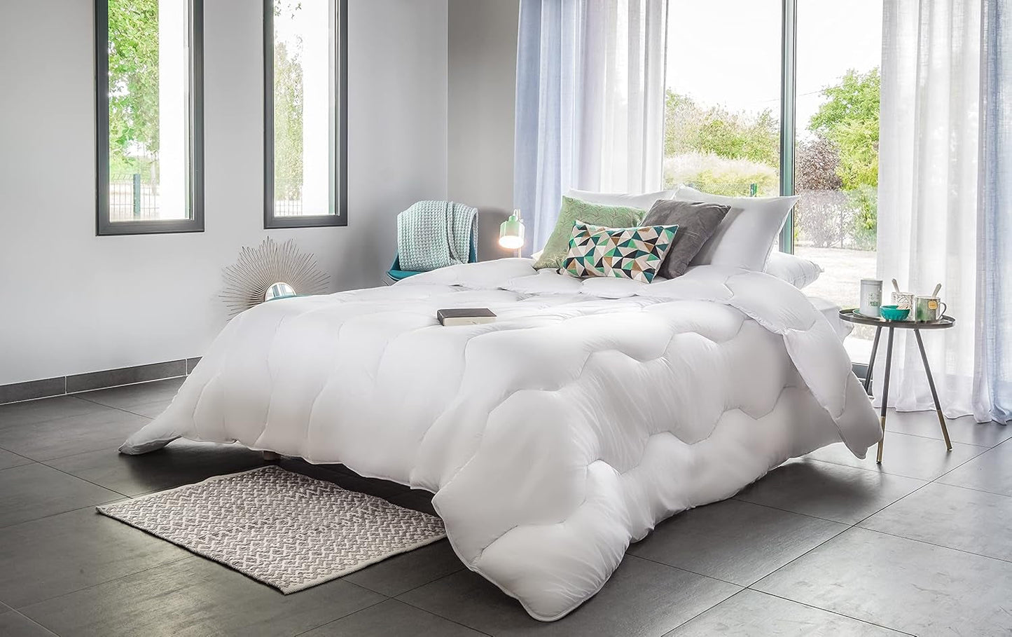 Blanrève - Piumino Aerelle Blu - Morbidissimo - soffice e confortevole - Letto singolo - Eco Responsabile - La fibra comfort fa sentire bene, 140 X 200 Cm Piumini e Trapunte Naty Shop