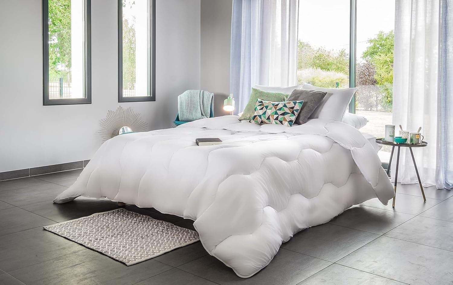 Blanrève - Piumino Aerelle Blu - Morbidissimo - soffice e confortevole - Letto singolo - Eco Responsabile - La fibra comfort fa sentire bene, 140 X 200 Cm Piumini e Trapunte Naty Shop