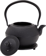 Juvale Set da tè giapponese con teiera in ghisa (1200 ml), piattino e 2 tazze, set da tè stile Tetsubin, nero