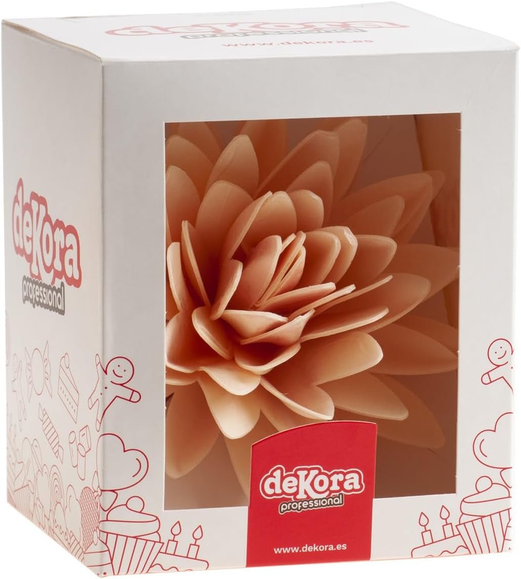 dekora - Fiore Gigante 12,5 cm - Dalia Autunnale - Senza Glutine, Senza Lattosio, Vegano - Decorazioni per Torte per Matrimoni, Compleanni e Dessert - Pasta di Zucchero Naty Shop Facile da Usare