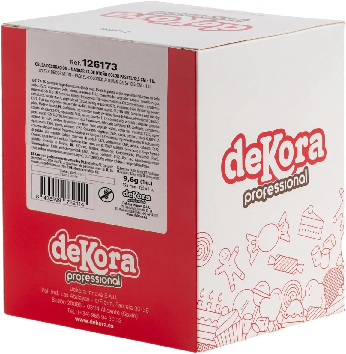 dekora - Fiore Gigante 12,5 cm - Dalia Autunnale - Senza Glutine, Senza Lattosio, Vegano - Decorazioni per Torte per Matrimoni, Compleanni e Dessert - Pasta di Zucchero Naty Shop Facile da Usare