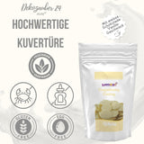 Dekozauber24 gocce di copertura, bianche, 500g, al cioccolato bianco e aroma di vaniglia, chips Deco Melts, adatte al microonde, per cake pops, torte, crostate, crostate, colatura o glassa Naty Shop Sugarpaste