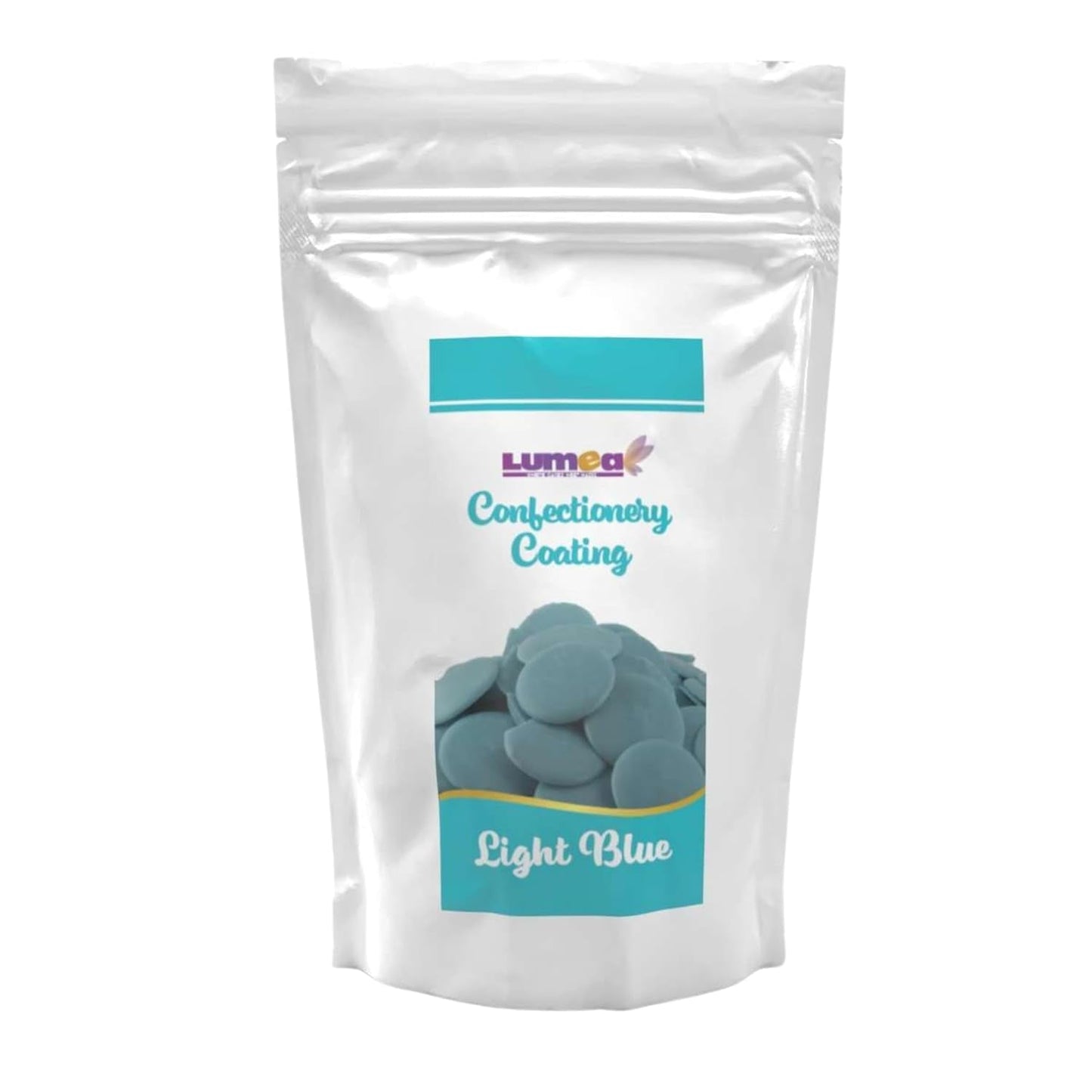 Dekozauber24 gocce di copertura, bianche, 500g, al gusto di cioccolato bianco e vaniglia, chips Deco Melts, adatte al microonde, per cake pops, torte, crostate, crostate, colatura o glassa Pasta di zucchero Naty Shop Azzurro