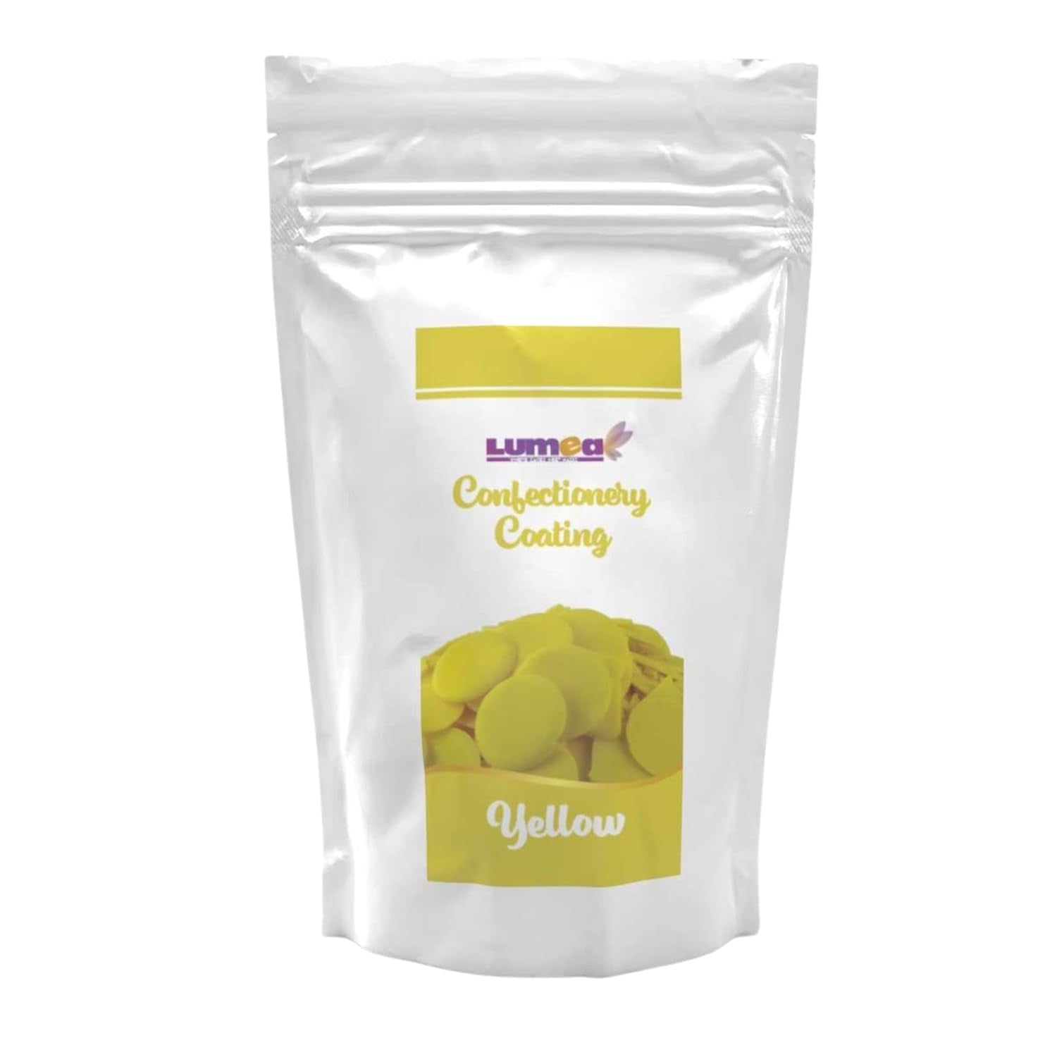 Dekozauber24 gocce di copertura, bianche, 500 g, al cioccolato bianco e aroma di vaniglia, chips Deco Melts, adatte al microonde, per cake pops, torte, crostate, crostate, colatura o glassa Naty Shop Sugarpaste Yellow