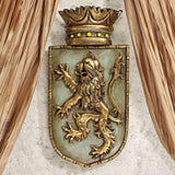 Design Toscano Scudo medievale Leone verticale, scultura da parete Statue e sculture Naty Shop