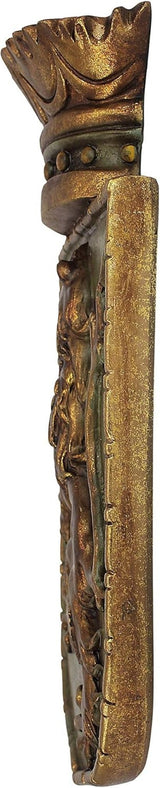 Design Toscano Scudo medievale Leone verticale, scultura da parete Statue e sculture Naty Shop