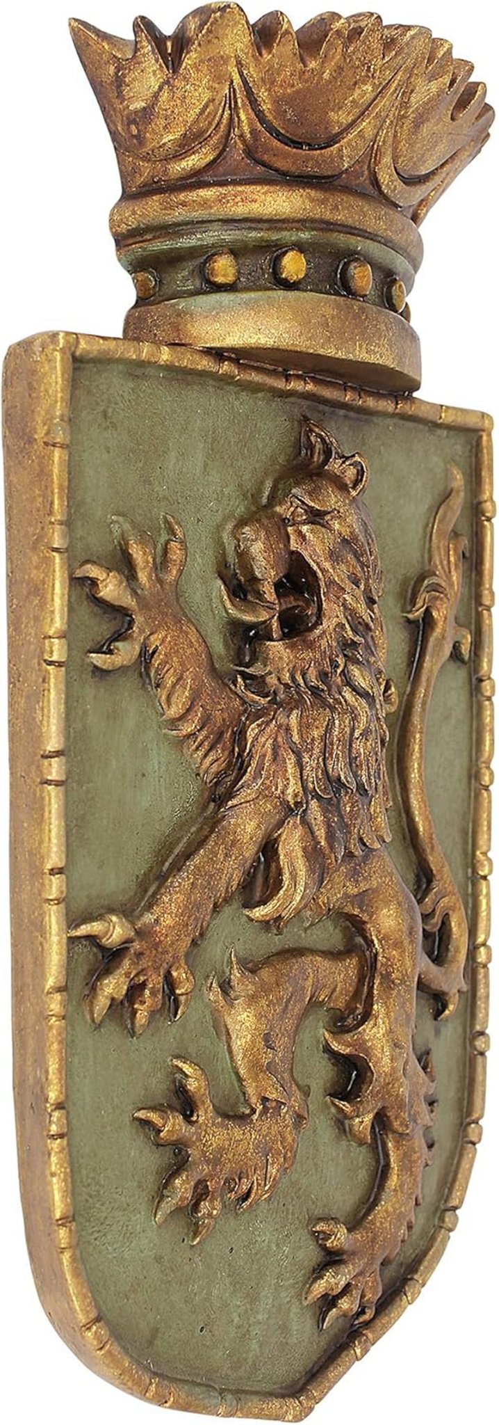 Design Toscano Scudo medievale Leone verticale, scultura da parete Statue e sculture Naty Shop