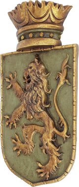 Design Toscano Scudo medievale Leone verticale, scultura da parete Statue e sculture Naty Shop