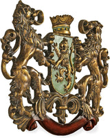 Design Toscano Scudo medievale Leone in posizione verticale, scultura da parete Statue e sculture Naty Shop Attraversando lo stagno