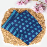 Cuscino con noccioli di ciliegia adatto al microonde e al forno - Blu con strisce e pois I Fatto a mano I Prodotto in Germania I Circa. 20 X 60Cm I Cotone Oeko-Tex I Cuscino cervicale Cuscini ortopedici cervicali Naty Shop