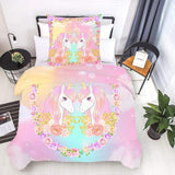 Biancheria letto per bambini varie misure e vari personaggi animati Biancheria letto - bambini Naty Shop Unicorno (modello 1) 135X200Cm+80X80Cm