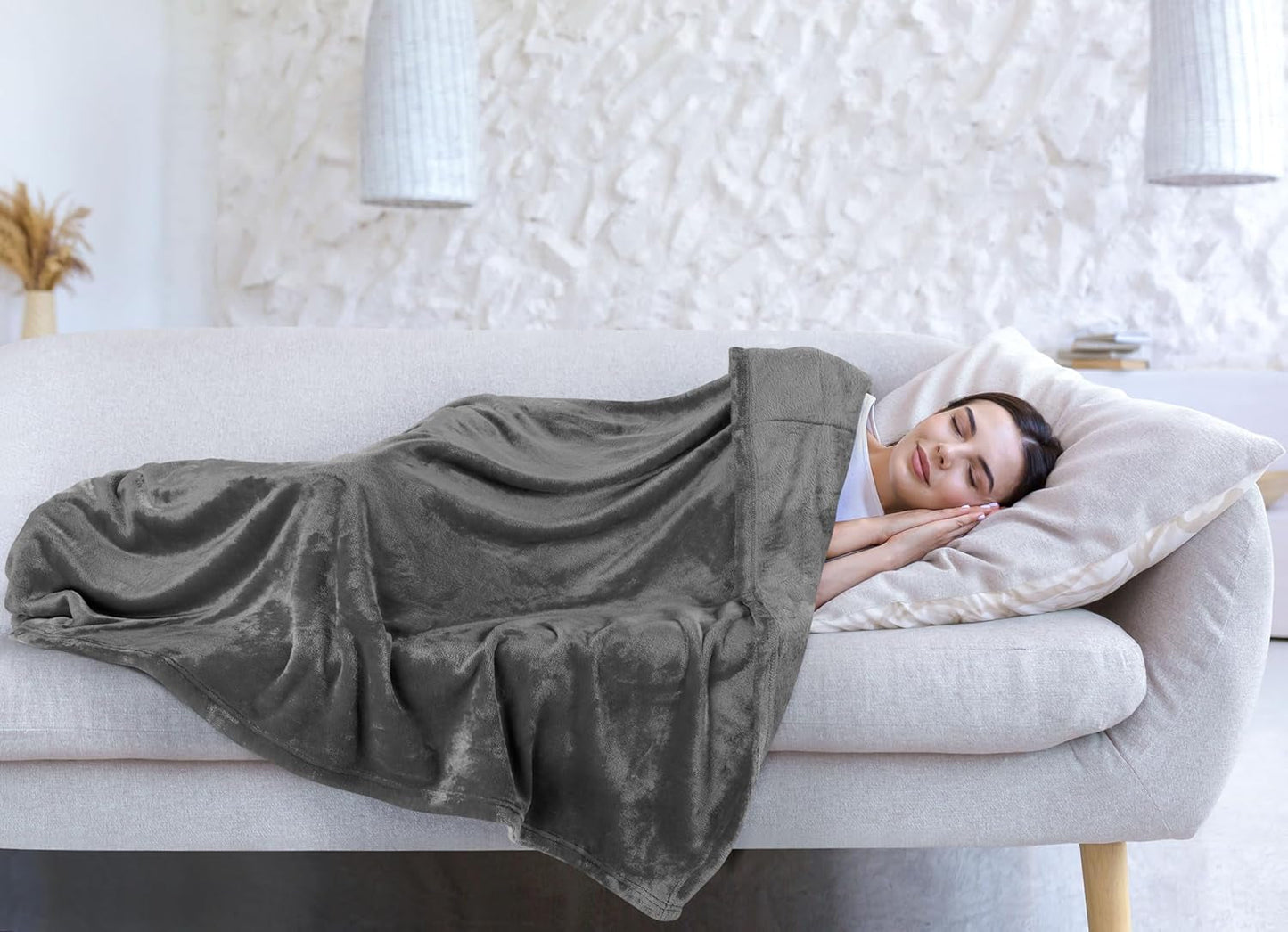Utopia Bedding Coperta in Pile Accogliente [228X228 Cm, Grigio] Coperta Morbida, Leggera, Calda e Soffice Coperta Comoda e Traspirante per Letto Divano Divano Letti e Coperte Besuche den Utopia Bedding-Store