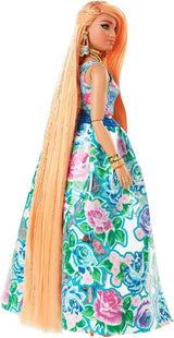Barbie Extra Fancy, Capelli Lunghi Curvy Biondo Fragola, Completo A Due Pezzi, Gatto Blu, Borsa Rosa, Occhiali Da Sole Ananas Con Bambola, Adatto Come Regalo, Bambole Hhn14 Naty Shop