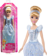 Mattel DISNEY Principessa Cenerentola - Bambola articolata con abito scintillante, scarpe e tiara staccabili, capelli pettinati per uno styling divertente, per bambini dai 3 anni in su, HLW06
