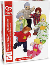 Hape E3401 Casa delle quattro stagioni, arredata e E3500 - Famiglia di bambole, pelle chiara