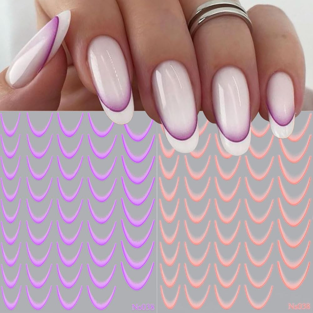 9 colori adesivi per unghie francese adesivi per unghie francese autoadesivo del chiodo foil french unghie gradiente adesivi punta francese adesivi per unghie arte del chiodo nail design adesivi accessori per unghie