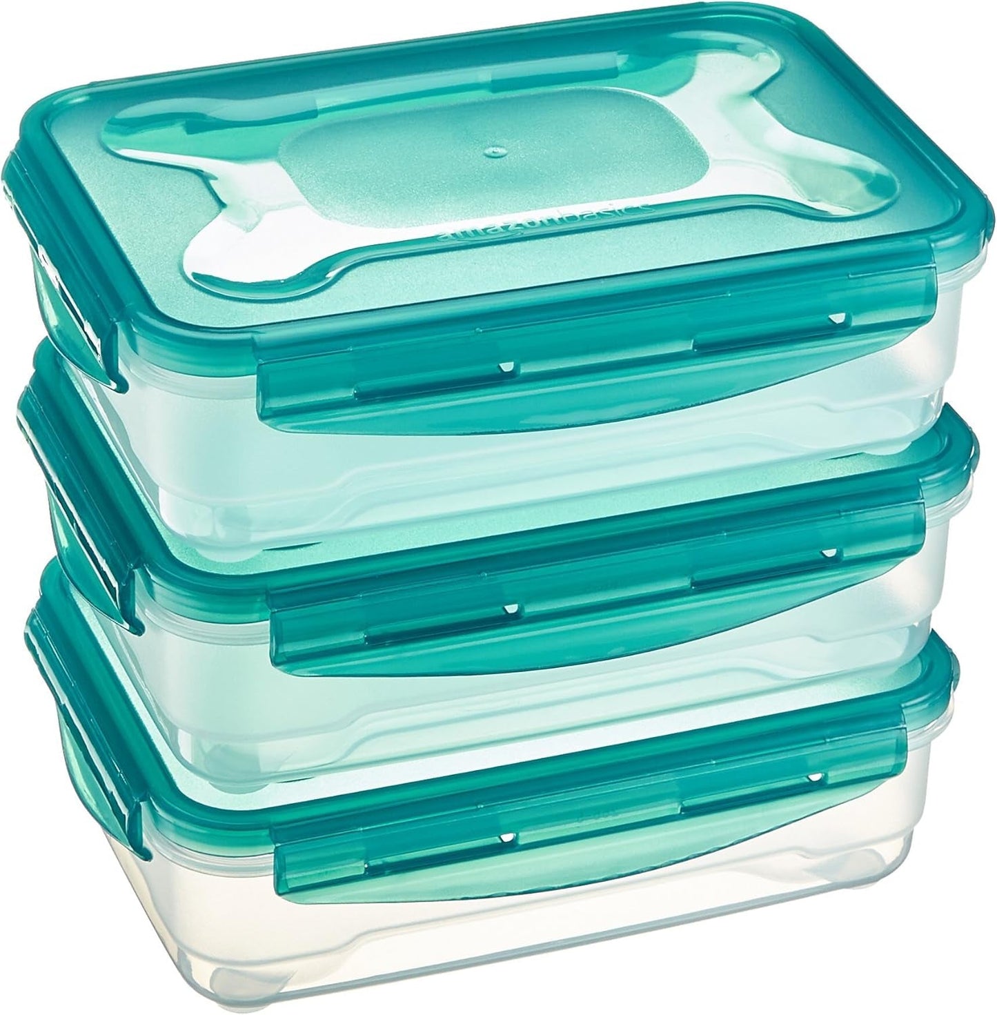 Set di contenitori per congelatore Amazon Basics, con coperchi, a prova di perdite, impilabili, frigorifero/congelatore, senza BPA, plastica, adatti al microonde e alla lavastoviglie, 3 x 1,2 l, contenitori trasparenti per alimenti Naty Shop singoli da 1,2 l