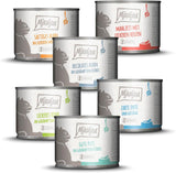 MjAMjAM - Cibo umido premium per gatti - Confezione di deliziosi pasti mix III per il tuo gatto Confezione da 6 (6 x 200 g) senza cereali con carne extra