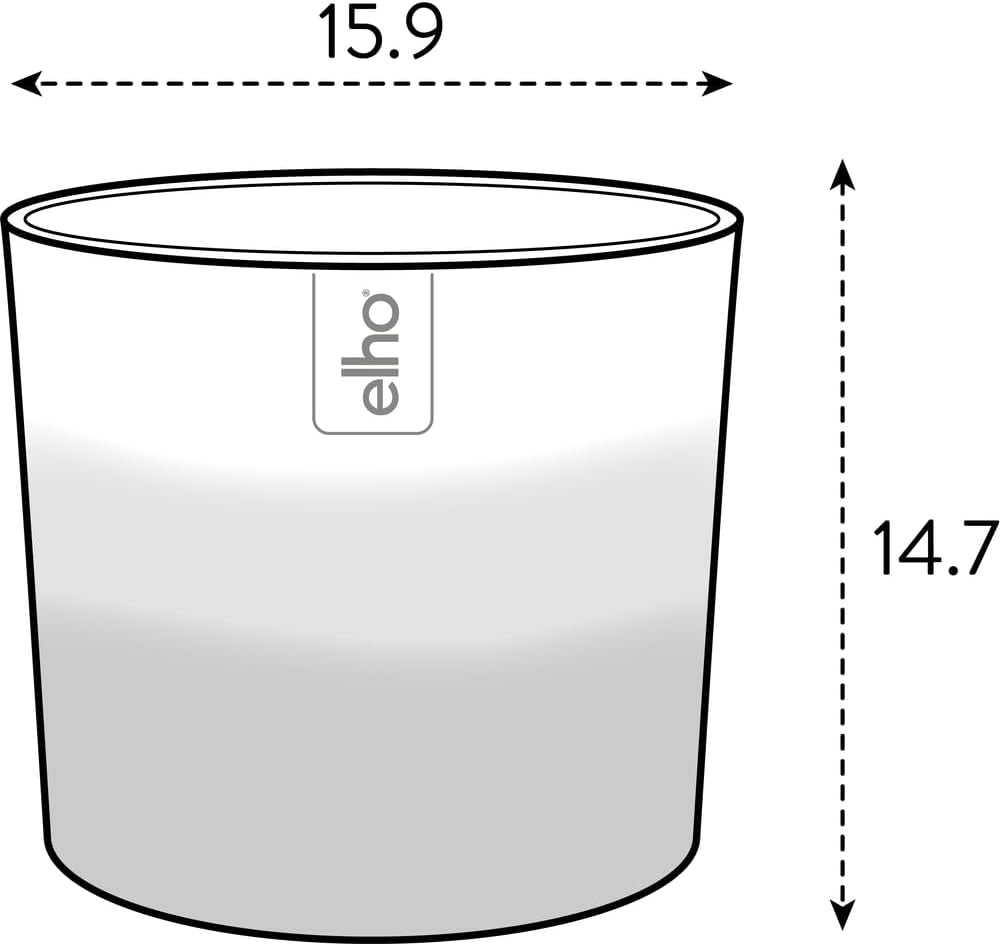 Vaso rotondo elho Colour Gradient 16 cm - per uso interno - 100% plastica riciclata - Ø 15,9 x H 14,7 - gres beige/beige